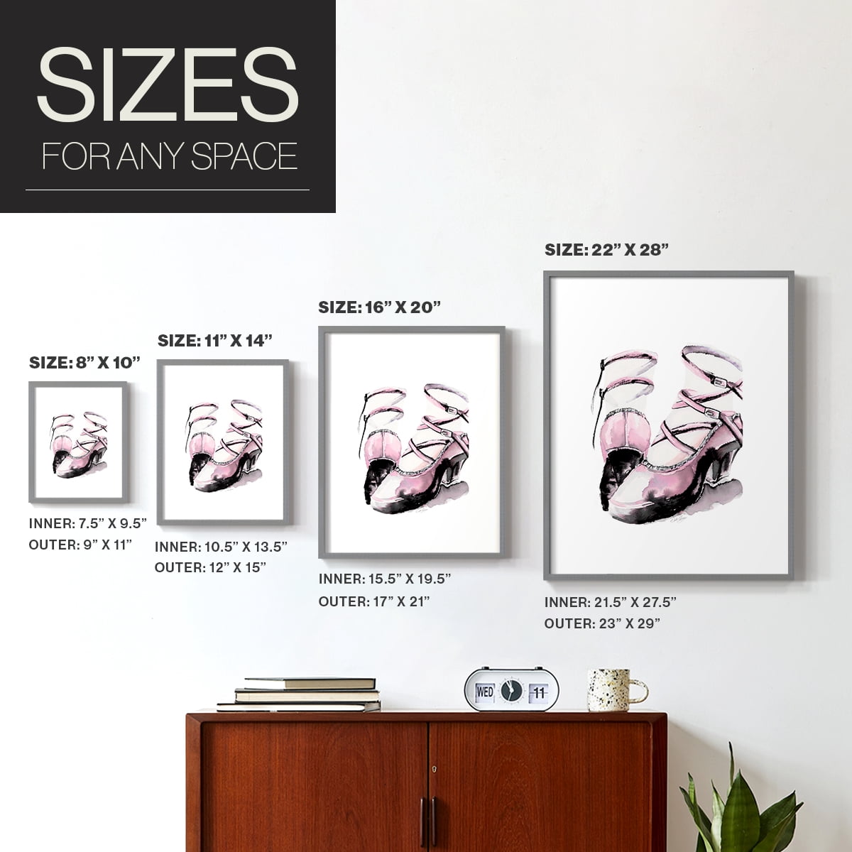 Strappy Platform in Paper Solid Wood 22 x 28 Framed Print