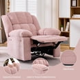 thumbnail image 5 of Garvee Oversized Recliner Chair for Adults, 150° Manual Recliner Nursery Chairs, with Linen Upholstery, Pink, 5 of 7