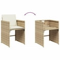 thumbnail image 5 of vidaXL 5 Piece Patio Dining Set with Cushions Beige Poly Rattan, 5 of 9