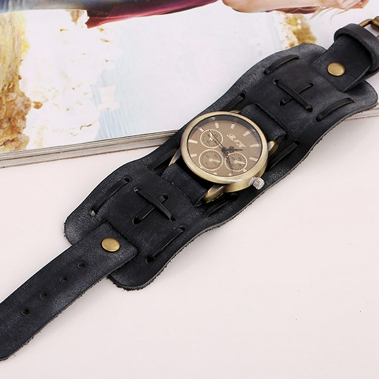 1111DIYOO Men Retro Bracelet Watch Band Male Wide Leather 1111DIYOO Men Retro Bracelet Watch Band Male Wide Leather