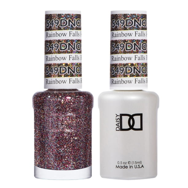 Set de esmaltes de uñas DND Gel Polish Rainbow Falls de 15 ml con laca