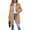khaki, variant on Women Classic Mid‑Length Lapel Coat Long Sleeve Button Front Casual Outer Coat