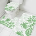 thumbnail image 3 of Palm Trees Bath Mat 3 Piece Bathroom Rug Set, Green Tropical Plants Summer Forest Scenery Non Slip Bath Rug Contour Mat and Toilet Lid Cover, Absorbent Shower Mats Soft Bath Rugs and Mats Sets, 3 of 8