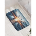 thumbnail image 3 of Ambesonne Lake Bath Mat, Sunset Horizon Dreamcatcher, 30.2" x 20", Slate Blue Orange, 3 of 3