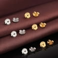 thumbnail image 2 of 925 Silver Hypoallergenic Earring Backs Replacements, 18K White Gold Plated Secure Push Earring Backs for Studs, 2 of 14