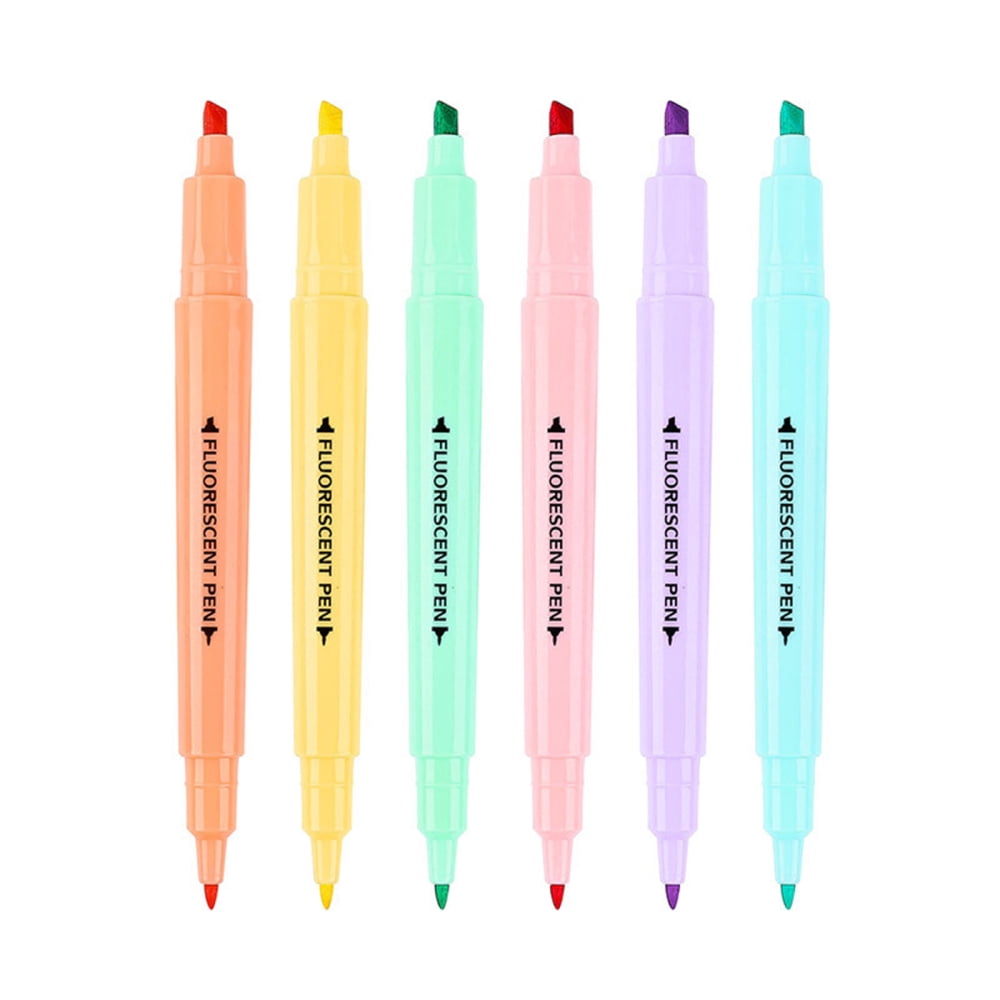 Realistic closed and opened white empty highlighter pen icon set