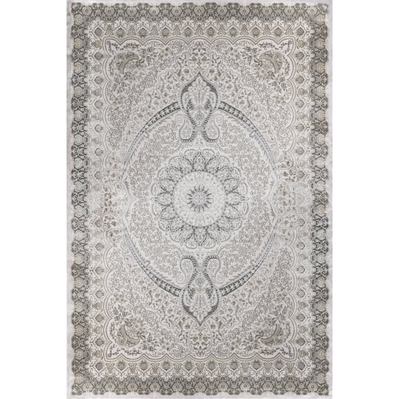 Grey Oriental Area Rugs for Living Room Washable Rugs Boho Moroccan Area Rug Soft Neutral Geometric Bohemian Carpet Distressed Indoor Rug for Bedroom Dining Room Office Foldable Nonslip Rug