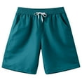 thumbnail image 3 of DeHolifer Men's Shorts Plus Size Solid Color Casual Elastic Waist Drawstring Loose Comfy Shorts with Pocket Mint Green XL, 3 of 5