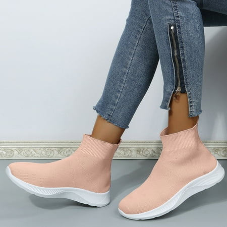 

LEEy-World Womens Running Shoes Women s Knits Oxfords Classic Lace Up Shoes Square Toe Wingtip Flats Casual Fall Walking Sneakers