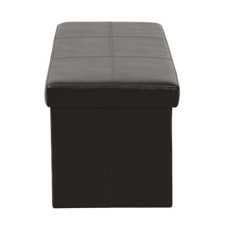 American Furniture Classics Model 514 3 PC Foldable Tufted Storage Bench and 2 Ottomans - Brown