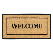 A1HC 30" x 60" Picture Frame Welcome Coir and Rubber Door Mat, Heavy-Duty Outdoor Entrance Mat for Front Porch, Patio, or Entryway