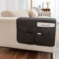 thumbnail image 2 of 2-Piece Waterproof Armrest Covers with 6 Pockets Anti-Slip Furniture Protector Armrest Storage Organizer for Cell Phone TV Remote Black, 2 of 14