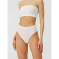 thumbnail image 2 of Women'S Large Size Cotton Half-Cover Hip High Waist Solid Color High Slit Briefs Cream White XL, 2 of 7
