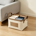 thumbnail image 4 of JHyouerji Multicolor Mini Foldable Fabric Storage Bin 10x8x6 Inch with Side Handles,Stackable Organizer for Console Table Nursery Bedroom Small Item Arrangement, 4 of 7