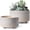Reactive Glaze Star White, variant on Succulent Pots, 6.5+8 Inch Ceramic Indoor Plant Pot with Drainage Hole, Shallow Round Succulent Planters, Set of 2, Reactive Glaze Star White