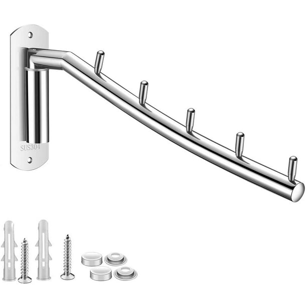 Folding Wall Mounted Clothes Hanger Rack Coat Hanger Stainless Steel