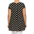thumbnail image 4 of Women's Plus Size Side Pockets Polka Dot Short Sleeves Relaxed Tunic Tee Top, 4 of 4