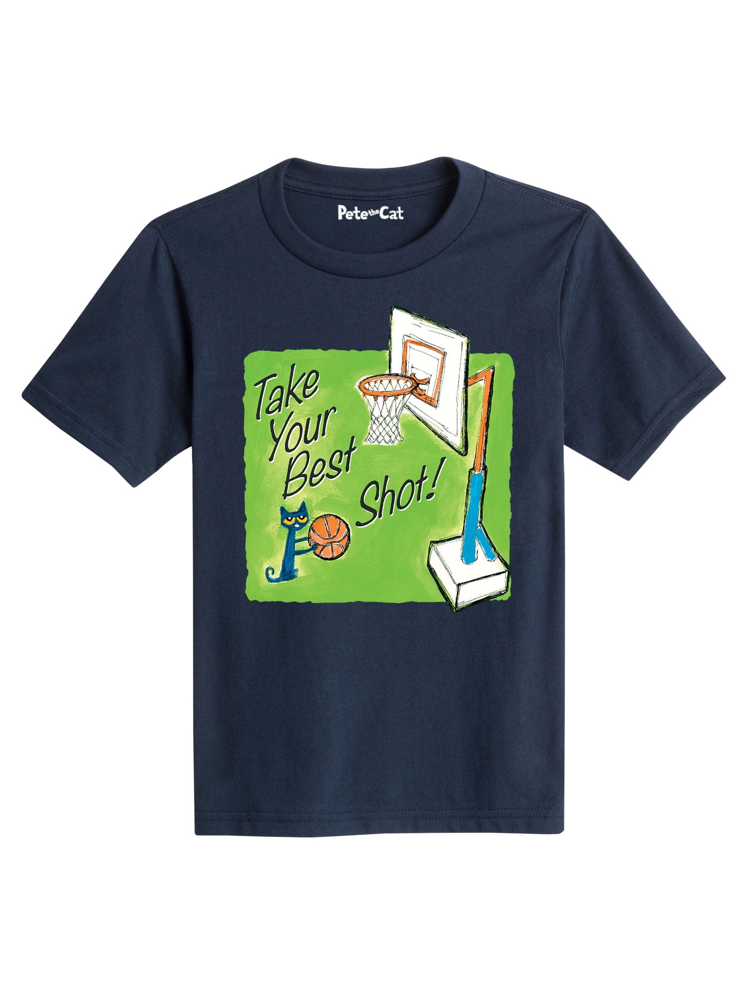 Pete The Cat Take Your Best Shot Multi Youth Short Sleeve Graphic T
