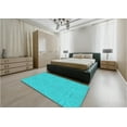 thumbnail image 4 of Ahgly Company Indoor Round Patterned Bright Turquoise Blue Area Rugs, 6' Round, 4 of 6