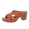 thumbnail image 2 of Sandals for Woman Ndbuld Women's Fashion Casual Summer Style Solid Color Thick Bottom Hollow One-Strap Thick Heel Slippers, 2 of 9