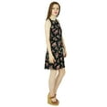 thumbnail image 4 of Bimba Women Black Floral Rayon Dress Sleeveless Classic Chic Summer Clothing, 4 of 7