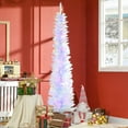 thumbnail image 4 of 7FT White Slim Pencil Artificial Christmas Tree, 500 Tips with 250 Colorful LEDs (8 Modes), Flame Retardant, Sturdy Base, Indoor Holiday Decor, 4 of 7