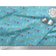 thumbnail image 2 of Soimoi Blue Heavy Satin Fabric Bulbs Home Decor Printed Fabric 1 Yard 54 Inch Wide, 2 of 3