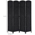 thumbnail image 2 of AEGFKDFoldable willow partition screen, simple and stylish design, easily divides home office areas, protects private space，Black Wood, 2 of 8