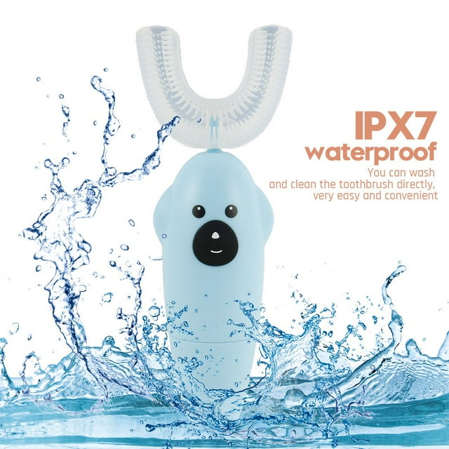 Kids U Shaped Electric Toothbrush 360°Ultrasonic Automatic Children Tooth Cleaner Waterproof Powered