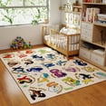 thumbnail image 2 of Janvonne Ocean Animal Alphabet Kids Area Rug - Soft ABC Learning Carpet,Non-Slip Washable Play Mat for Nursery Playroom Bedroom,5x7ft,Beige, 2 of 9