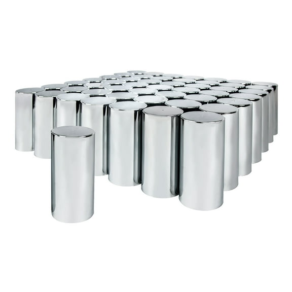 (60 Pack) 33MM X 4 1/4" TALL CYLINDER WHEEL NUT COVER - THREAD-ON SEMI TRUCK