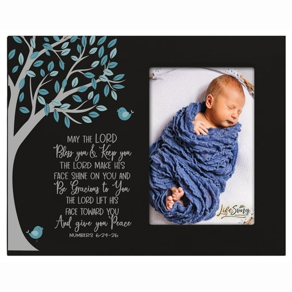1st Baptism Blessing Photo Frame Gift For Newborn - May The Lord
