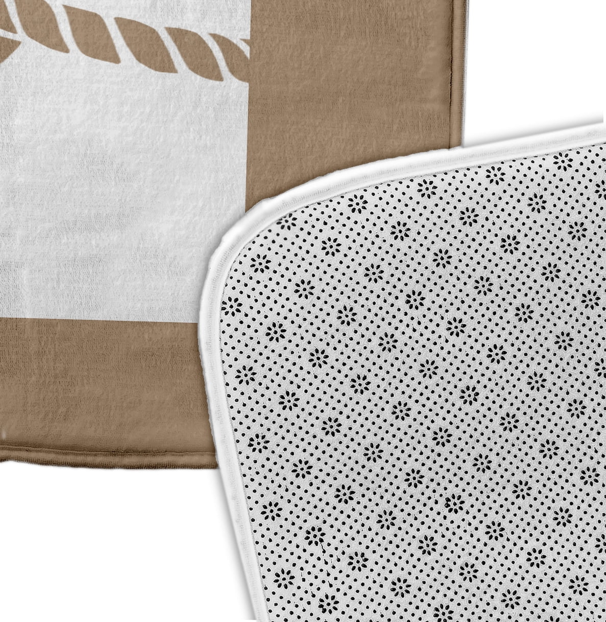 Simply Daisy 24" x 17" Plush Microfiber Brown Nautical Knot Bath Mat