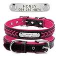 thumbnail image 3 of Didog Personalized Braided Leather Dog Cat Collar Engraved Dog Pet ID Name Collar Adjustable for Small - Large Dogs Blue/Red/Pink/Yellow/Purple/Hot Pink, 3 of 10