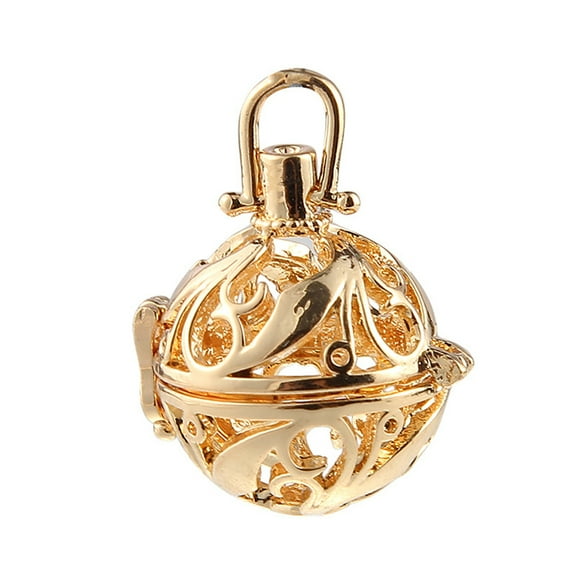 6Pcs Aromatherapy Oil Necklace Pendant Hollow Out Ball Essential Oil Hanging Pendants Random Color