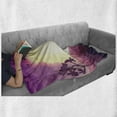 thumbnail image 5 of Nature Soft Flannel Fleece Throw Blanket, Abstract Gradient Landscape Tropical Trees Desert Print, Cozy Plush for Indoor and Outdoor Use, 60" x 80", Pale Fuchsia Eggplant, by Ambesonne, 5 of 5