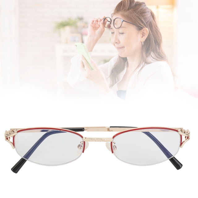 Anti Blue Multifocus Reading Glasses, Exquisite Floral Embossed Metal Frame, Improved Visual Clarity And Comfort