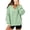 05# Green, variant on Ihhxva Women's Oversized Sweatshirt V-Neck with Puff Long Sleeves and Side Slit Detail Loose Sleeve Pullover S-2XL
