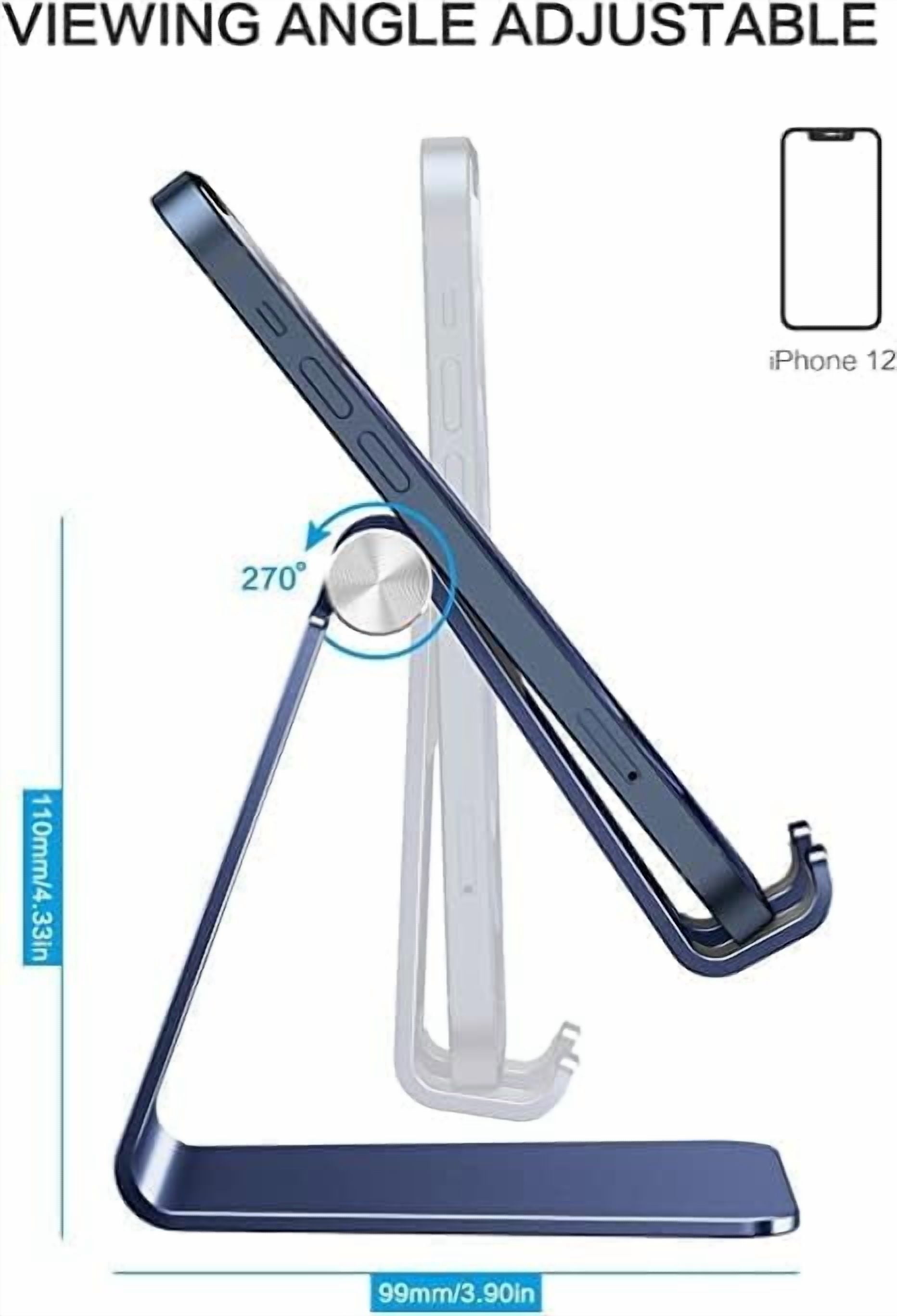 LXYWXS-Adjustable Cell Phone Stand, C2 Aluminum Desktop Phone Holder Dock Compatible with iPhone 15 14 13 Xs XR 8 Plus 7 6, Samsung Galaxy, Google Pixel, Android Phones, Navy Blue