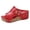 Red, variant on Platform Sandals for Women Antislip Cork Wedges Fashion Splice Leather Buckle Strap Open Toe Slip on Mules Casual Summer Slides White Size 6