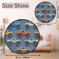 thumbnail image 2 of CURLYOOT Round Rug 3ft Cartoon Truck Area Rug, Washable Circle Mat Non Slip Floor Carpet Mat, Soft Indoor Rugs for Entryway Living Room Dining Room Bedroom, 2 of 7