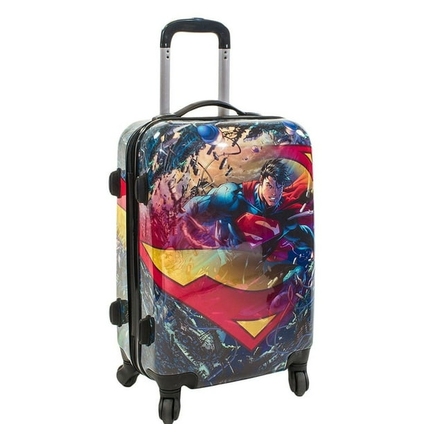 DC Comics Superman 21 Inch Spinner Rolling Luggage Suitcase, Upright