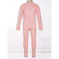 thumbnail image 5 of CHICTRY Kids Girls 2Pcs Thermal Underwear Set Long Sleeve Base Layer T-shirt with Pants Pink 3-4, 5 of 7