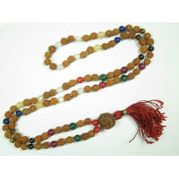 Mogul Rudraksha Navgraha Rosary Mala Prayer Bead Meditation Necklace