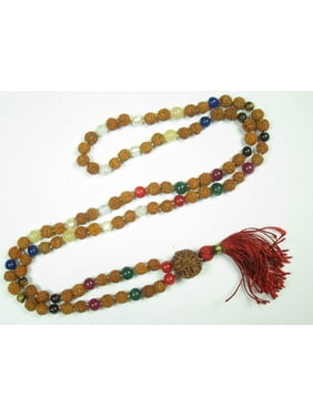 Mogul Rudraksha Navgraha Rosary Mala Prayer Bead Meditation Necklace