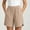 *Khaki, variant on Women’s Elastic Waist Shorts with Pockets, Relaxed Fit Summer Lounge Shorts Purple,Women's Plus XXL