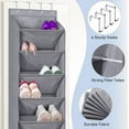 thumbnail image 4 of MISSLO 8 Deep Pockets Over the Door Shoe Organizer Hanging Shoe Rack for Closet Hanger Fits 20 Pairs Shoe Holder for Narrow Door Storage, Grey, 4 of 7