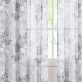 thumbnail image 2 of Exultantex Gray Lotus Floral Sheer Curtains for Bedroom,84 inches Long Botanical Print Soft Chiffon Curtain Panels,2 Pack, 2 of 5