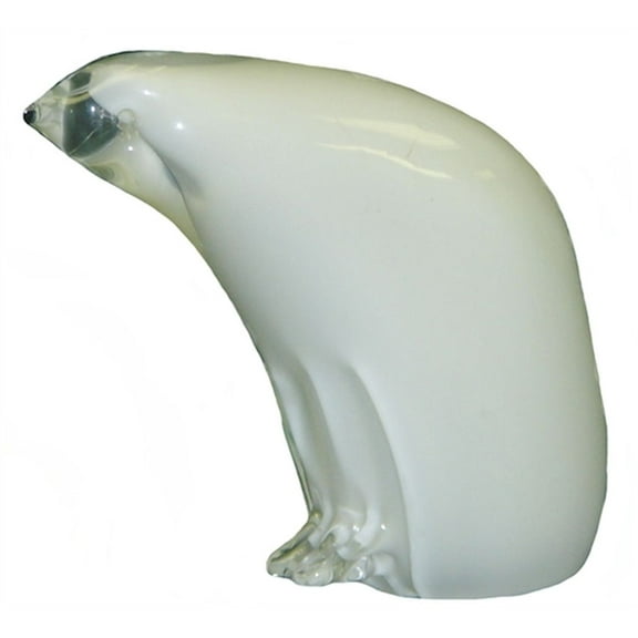 White Handmade Glass Polar Bear Figurine