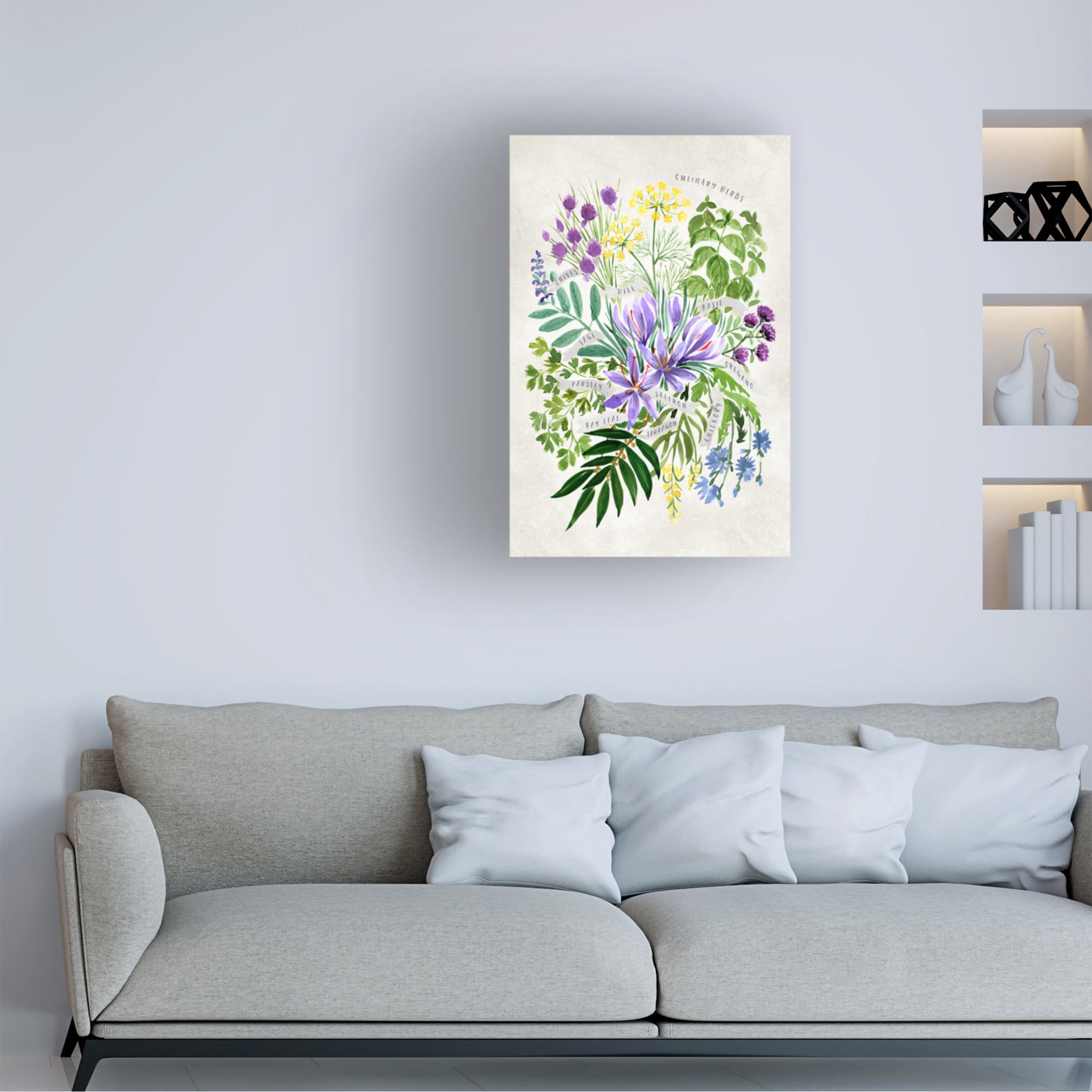 Trademark Fine Art Rosana Laiz Blursbyai Culinary herbs in vintage gray Canvas Wall Art